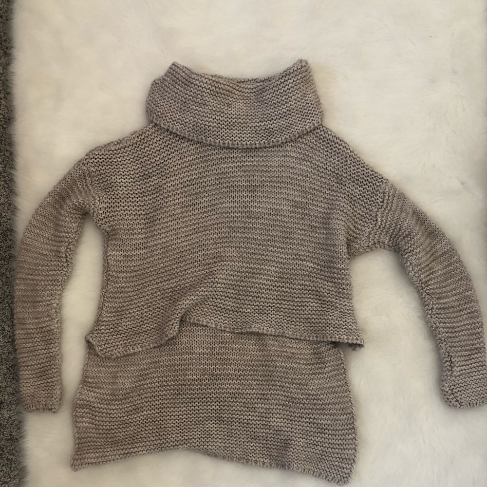 Cream and light beige turtleneck sweater